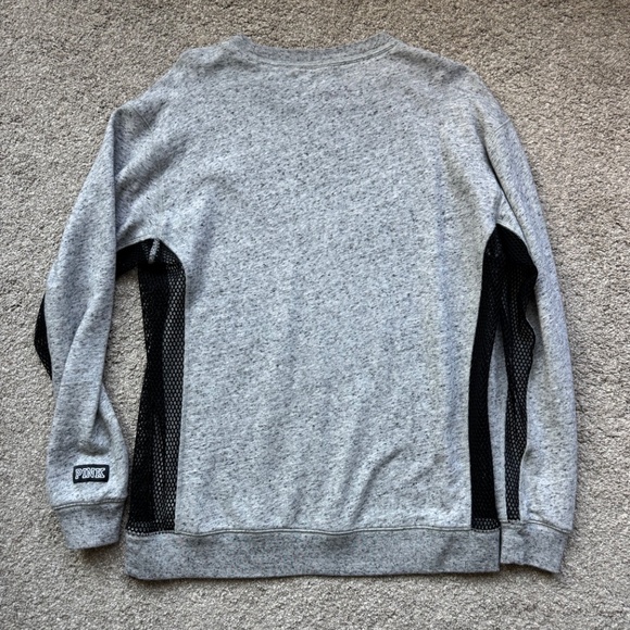 PINK Victoria’s Secret Mesh Fishnet Side Sweatshirt Small Dog Cozy Sweatwr VS A - Picture 3 of 5